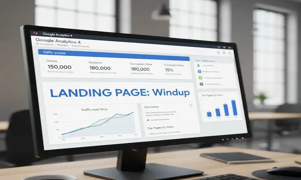 :dashboard de ga4 midiendo conversiones de una landing page para optimizar el diseño landing page