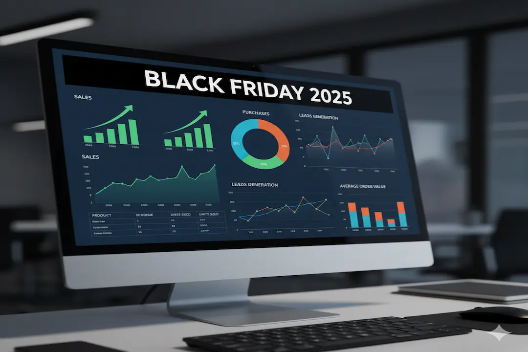 pantalla ordenador donde se ve el analisis de la campaña black friday 2025