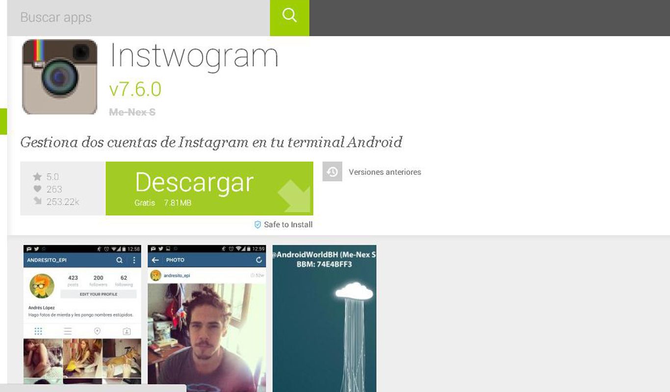ficha de instwogram para descargar