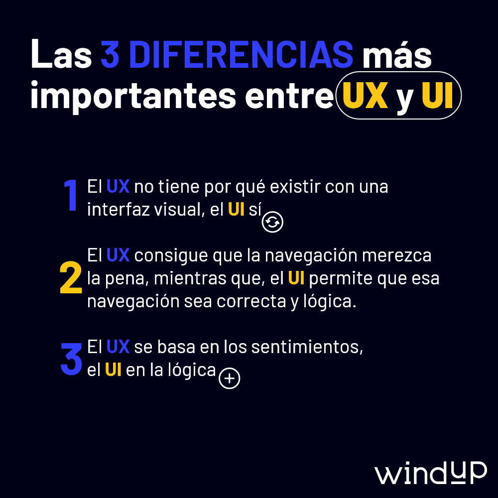 las 3 diferencias más importantes entre ux y ui