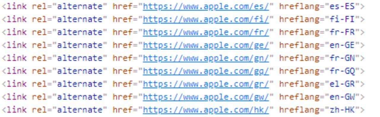 hreflang código html