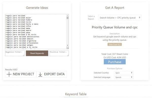 keyword research keywordsheeter