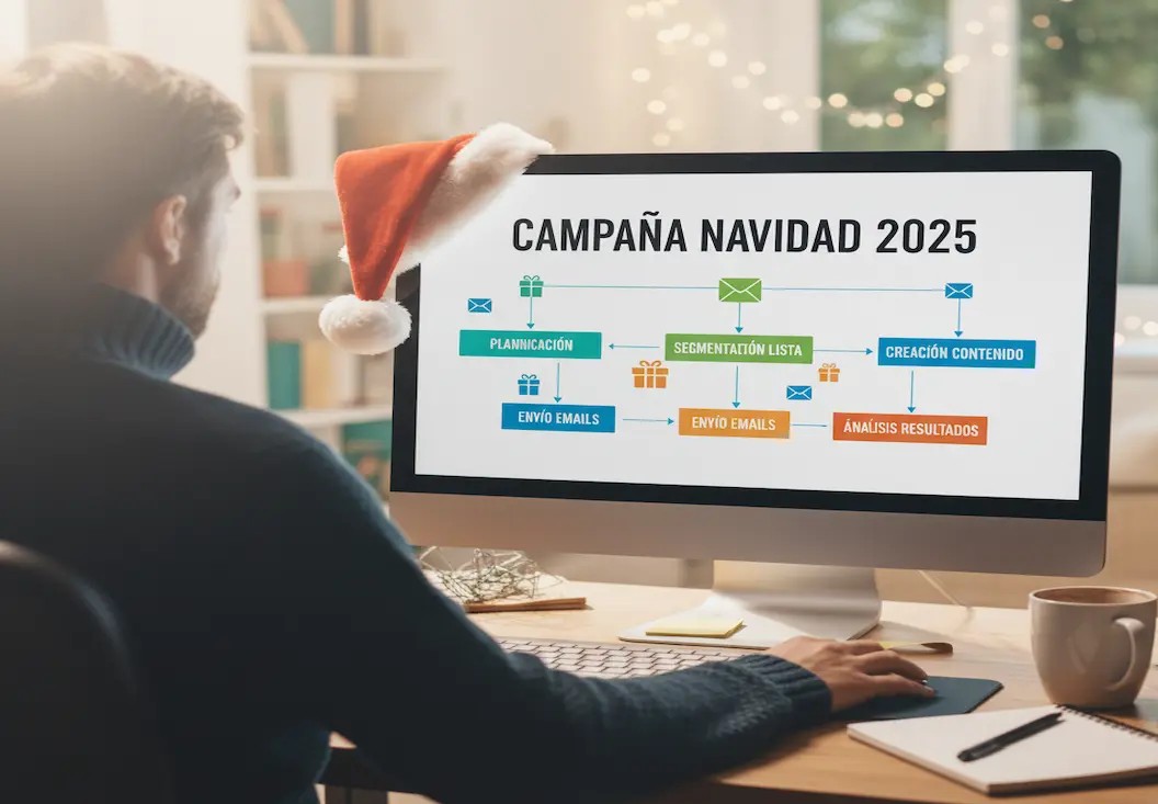 persona trabajando en la campaña de navidad 2025